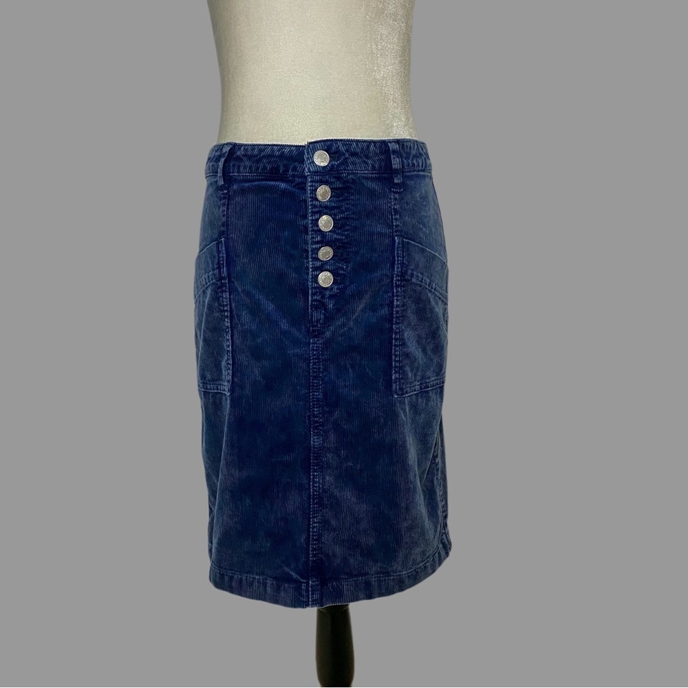 💛 2 💛 NWOT Anthro Skirt Corduroy Patch Pockets Button Fly